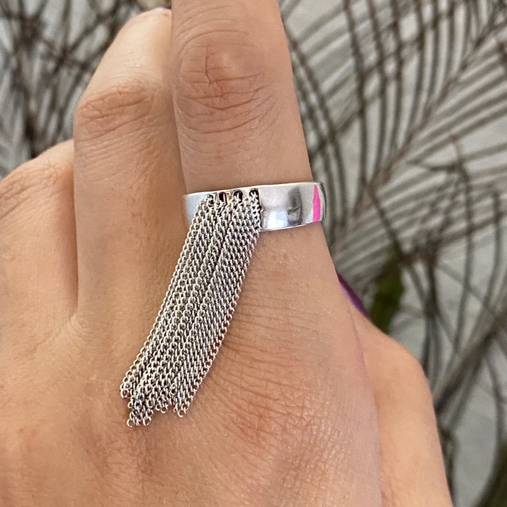 S925 Silver Open Ring,Silver Adjustable Ring,Tass… - image 3